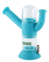 Ooze Cranium Bong & Dab Rig in Teal with Quartz Banger - Front View on White Background