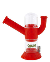 Ooze Cranium Bong & Dab Rig in Scarlet with Quartz Nail - Front View