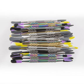 Ooze Dabber 30 Pack with Silicone Sleeves in Assorted Colors, Front View, For Concentrates