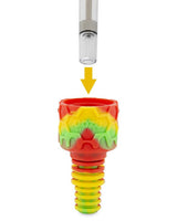 Ooze Ozone Silicone Bong Bowl with Slitted Percolator, Rasta Colors - Front View