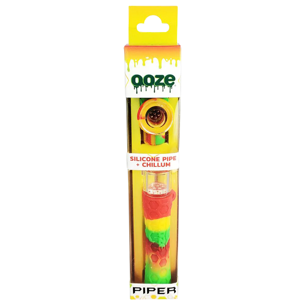 Ooze "Piper" 2-in-1 Silicone Spoon Pipe and Chillum in Assorted Colors - Front View