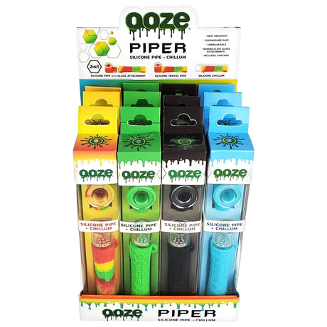 Ooze Piper 2-in-1 Spoon Pipe and Chillum in assorted colors, compact and portable design
