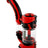 Ooze Stack Silicone Bubbler in Black & Red, 7" Sherlock Design with Percolator, Side View