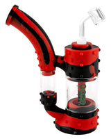 Ooze Stack Silicone Bubbler in Red & Black, Durable with Glass Bowl, Side View