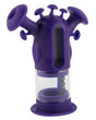 Ooze Trip Silicone Bubbler in Purple with 45 Degree Joint and Percolator, Front View