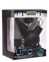 Ooze UFO Silicone Bong in packaging, black color variant, 7" height with slitted percolator
