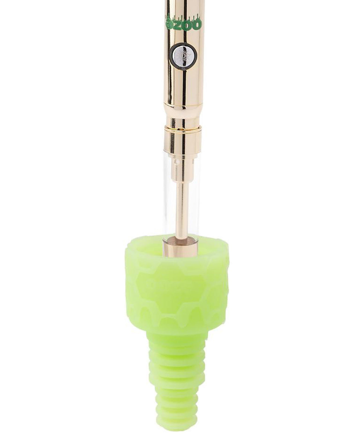 Ooze UFO Silicone Bong in Green, Slitted Percolator, Compact 7" Height, for Dry Herbs and Concentrates