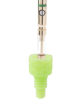Ooze UFO Silicone Bong in Green, Slitted Percolator, Compact 7" Height, for Dry Herbs and Concentrates