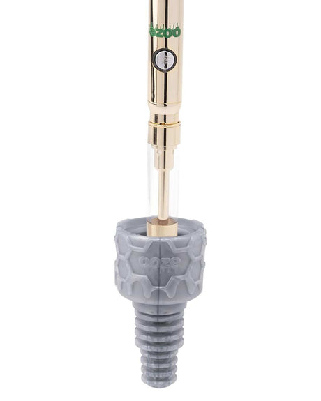 Ooze UFO Silicone Bong in Grey, Front View with Borosilicate Glass Tube for Dry Herbs