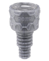 Ooze UFO Silicone Bong in silver, front view, with textured grip and durable design