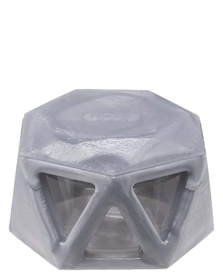 Ooze UFO Silicone Bong in Silver, 7" Height, Slitted Percolator, for Dry Herbs and Concentrates