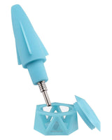 Ooze UFO Silicone Bong in Teal with Slitted Percolator and Detachable Parts, Front View