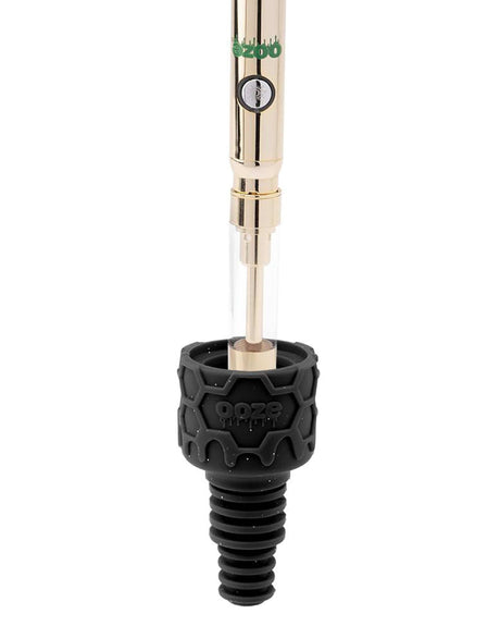 Ooze UFO Silicone Bong in Black with Borosilicate Glass Tube and Slitted Percolator - Front View