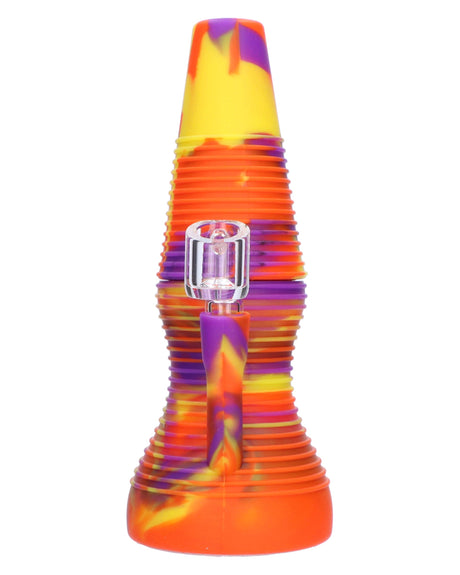 Compact 8" Orange Crush Silicone Dab Rig with Quartz Banger and 90 Degree Joint by Valiant Distribution