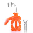 PILOTDIARY Silicone Ash Catcher in Orange with Clear Glass Bowl - Front View