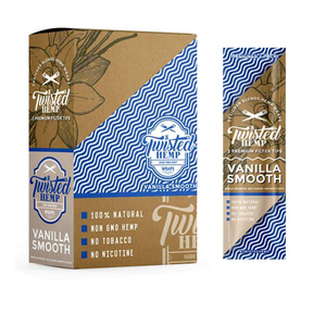Twisted Hemp Wraps 15-Pack in Organic Vanilla Smooth, front and side view on white