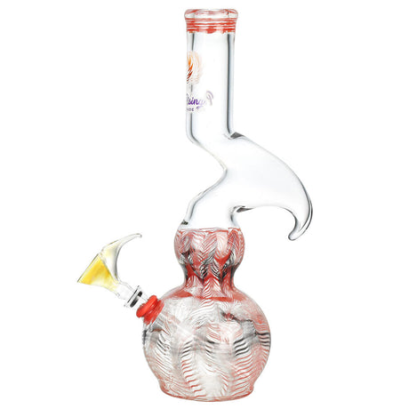 Phoenix Rising 12" Bubble Base Water Pipe w/ Hook, Borosilicate Glass, Front View