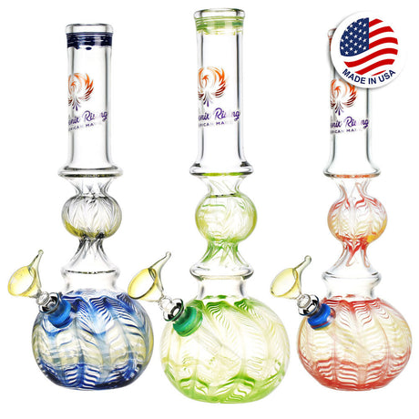 Phoenix Rising Bubble Ball Water Pipes in various colors with Borosilicate Glass, front view