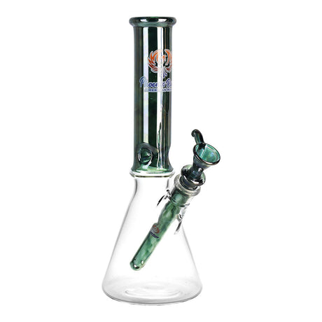 Phoenix Rising 12" Metallic Top Beaker Water Pipe, Borosilicate Glass, Front View