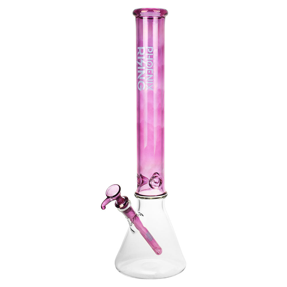 Phoenix Rising 18" Metallic Top Beaker Water Pipe in Pink with 14mm Female Joint