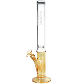 Phoenix Rising Shine-Based Straight Tube Bong in Borosilicate Glass with Clear Tube