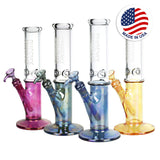 Phoenix Rising Straight Water Pipes in Various Colors, Borosilicate Glass, Front View
