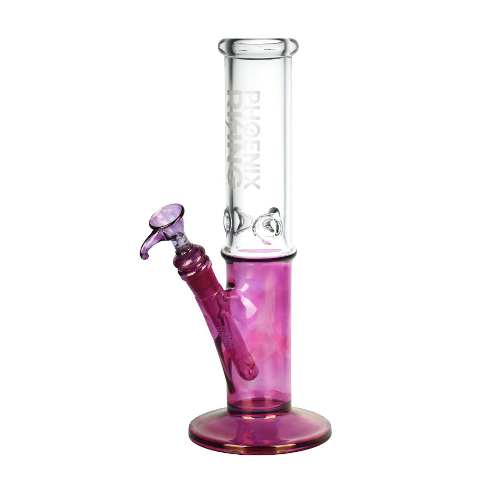 Phoenix Rising Shine Based Straight Water Pipe in Borosilicate Glass with Color Preference