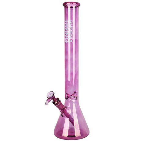 Phoenix Rising Shine Tall Beaker Water Pipe, 18", 14mm Female Joint, Borosilicate Glass, Front View