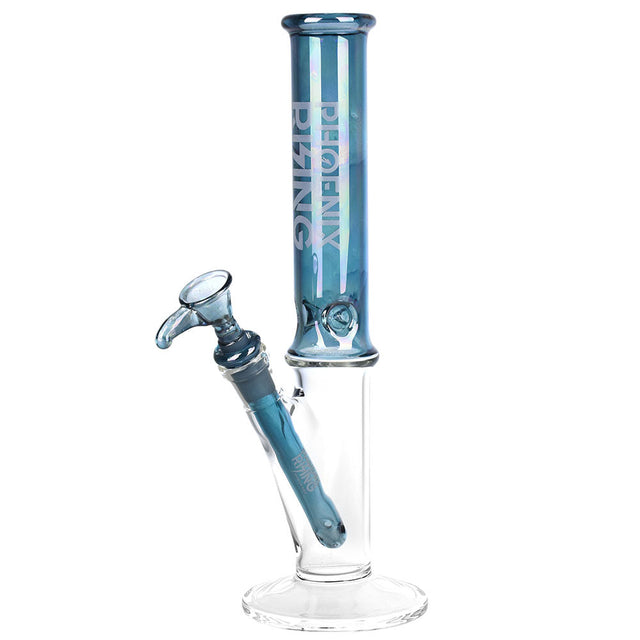 Phoenix Rising Shine Tops Slim Straight Water Pipe, 12", 14mm Female Joint, Borosilicate Glass