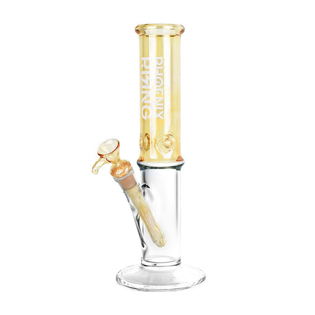 Phoenix Rising 12" Straight Water Pipe in Borosilicate Glass with 14mm Female Joint - Front View