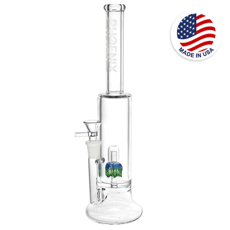 Phoenix Rising 12" Showerhead Perc Water Pipe with 14mm Female Joint, Borosilicate Glass, Front View