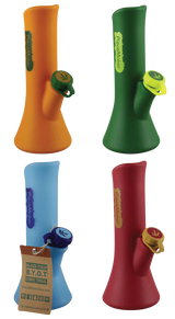 PieceMaker "KaliGo" Silicone Bongs in assorted colors with herb bowl and logo