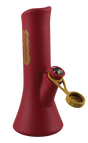 PieceMaker "KaliGo" Red Silicone Bong with 45 Degree Joint and Removable Bowl, Front View