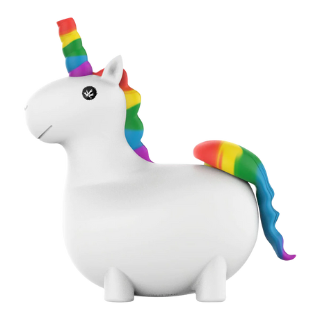 PieceMaker UniKorn Silicone Unicorn Bong with Rainbow Mane and Tail, 6" Tall