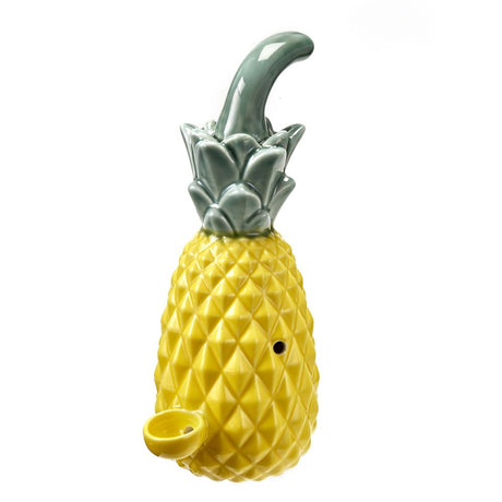 Fantasy Ceramic Pineapple Hand Pipe - Front View, Ideal for Stoner Dad and Mom