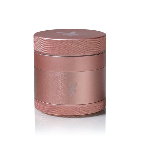 Playboy x RYOT Solid Body 4pc Grinder in Rose Gold, Front View with Textured Grip