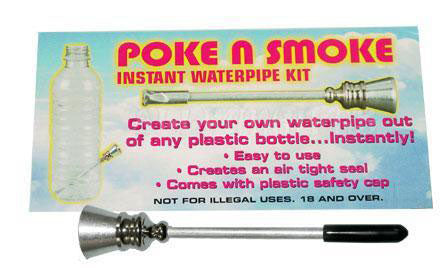 Poke N Smoke Instant Water Pipe Kit with Metal Bowl and Adapter for Plastic Bottles