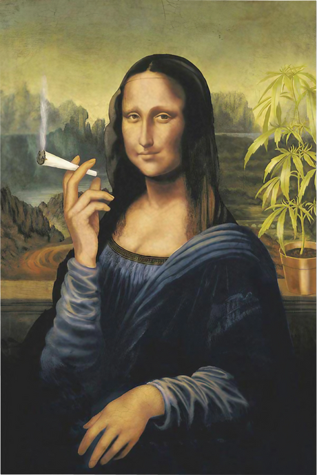 Mona Lisa Smoking Poster, 24" x 36" fun & novelty wall art for home decor
