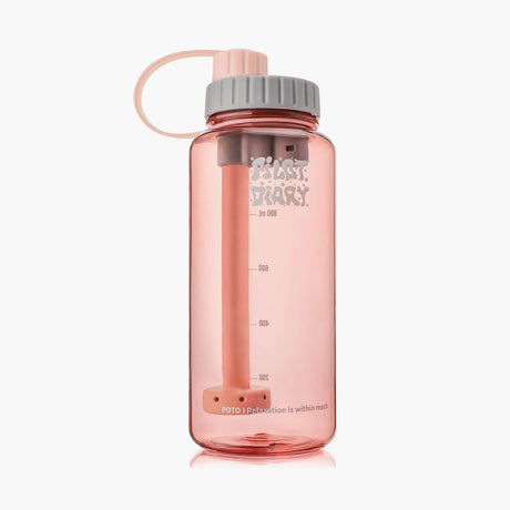 PILOT DIARY POTO Water Bottle Bong in pink, front view, with discreet design for on-the-go use