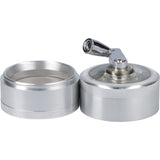 Precision Aluminum Grinder in Silver - 61mm, Compact Design, Ideal for Dry Herbs, Top View