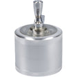 Precision Aluminum Grinder in Silver - 61mm - Compact Design with Textured Grip - Top View