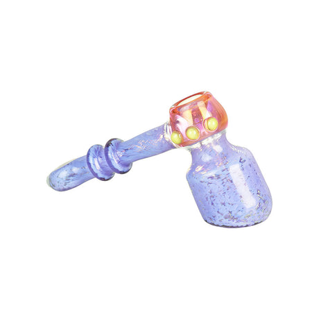 Psychic Slurry Hammer Bubbler, 6", Frit & Marble Design, Borosilicate Glass, Angled Side View