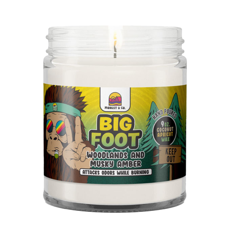 Modest & Co Big Foot Candle with Coconut Apricot Wax, Odor Neutralizing, Front View