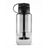Puffco Budsy Water Bottle Water Pipe in Black, 9.5" Portable Bubbler with 14mm Female Joint, Front View