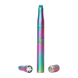 Puffco Plus Vision Portable Dab Pen in iridescent color, side view with mouthpiece detached