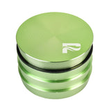Pulsar 2" Green Aluminum 4pc Grinder, compact design, top view on white background