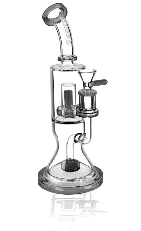 Pulsar 2 Tier Waterpipe, 10.5" tall, 14mm Female, in Borosilicate Glass with Assorted Colors - Front View