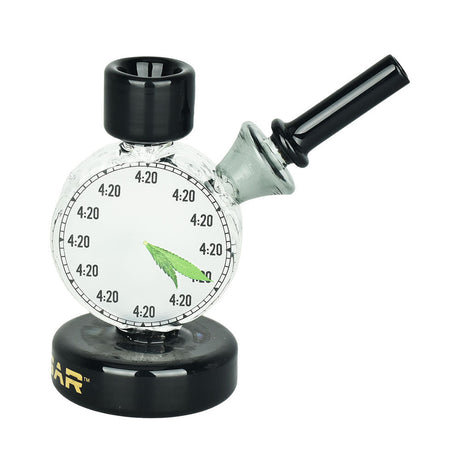 Pulsar 4:20 Time Piece Bubbler Pipe made of Borosilicate Glass, with Clock Design - Side View