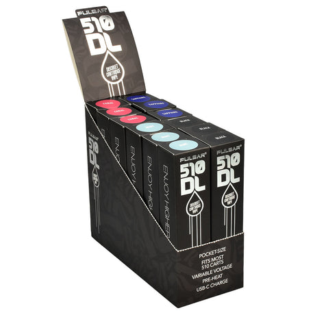 Pulsar 510 DL Vape Pen display box, showcasing variable voltage pens for concentrates