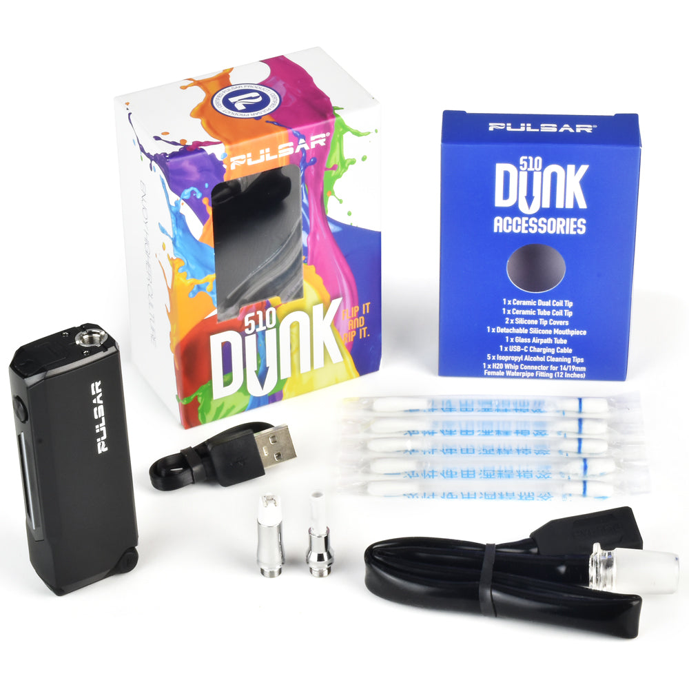 Pulsar 510 Dunk 2-In-1 Vaporizer Kit with Variable Voltage Battery and Accessories